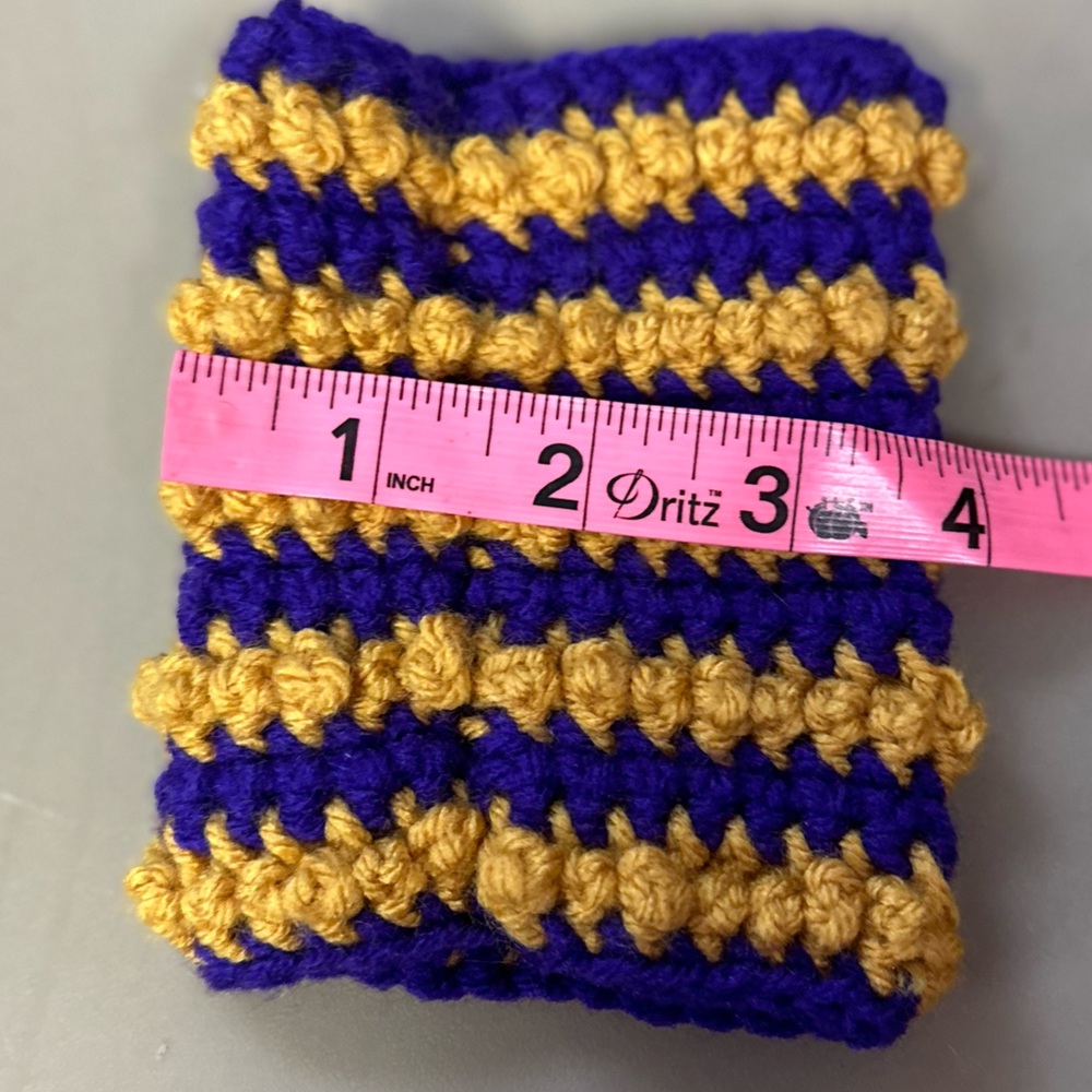 Crochet Coozie Purple And Gold | | Handmade NEW Handcrafted Koozie - Picture 10 of 10